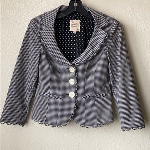 Classic gingham black &white blazer Nanette Lepore